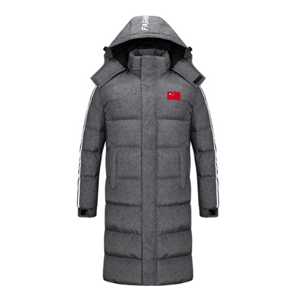 带国旗长款棉服