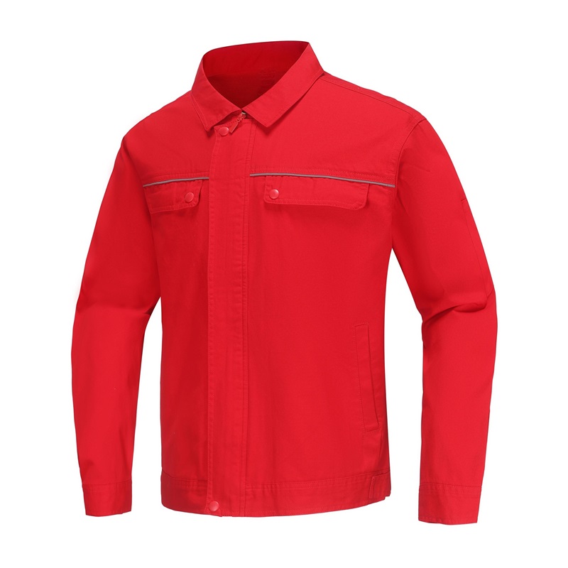 9802大红色全棉帆布工作服